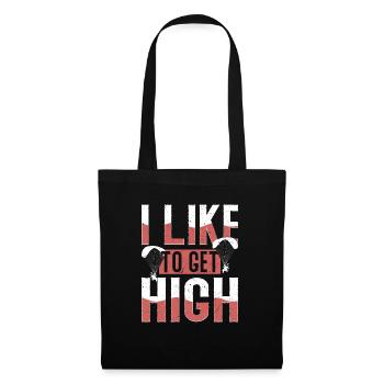 I Like To Get High Skydiver Parachute - Stoffbeutel - Schwarz - Vorne