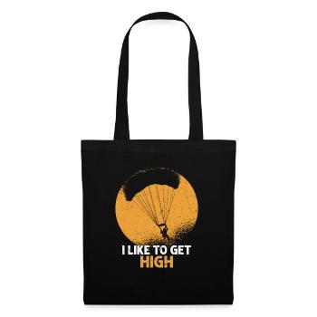 I Like To Get High Parachute Skydiver - Stoffbeutel - Schwarz - Vorne