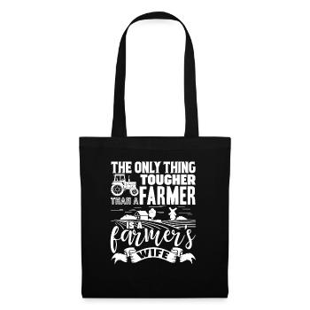 Farmer Farmer's Wife Is Tougher - Tote Bag - black - Front