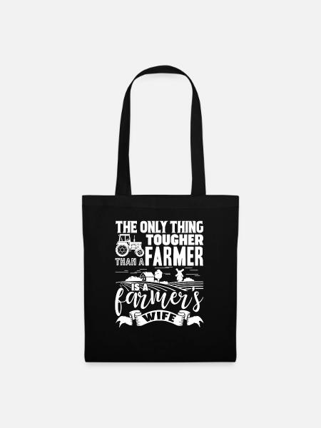 Farmer Farmer's Wife Is Tougher - Tote Bag - black