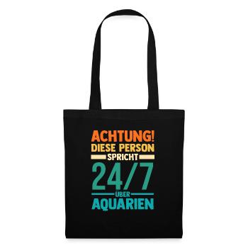 Aquarium Fische Aquaristik - Stoffbeutel - Schwarz - Vorne
