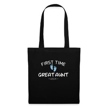 First time Great Aunt 2024 New Baby For Auntie To - Tote Bag - black - Front