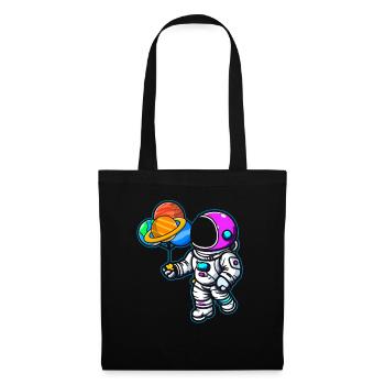 Astronaut Holding Planet Balloons Solar System - Tote Bag - black - Front