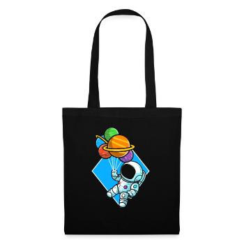 Astronaut Holding Planet Balloons Solar System - Tote Bag - black - Front