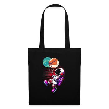 Astronaut Holding Planet Balloons Solar System - Tote Bag - black - Front