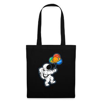Astronaut Holding Planet Balloons Solar System - Tote Bag - black - Front