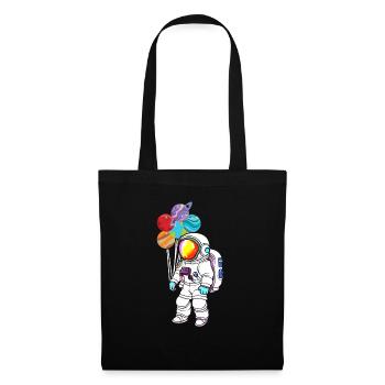 Astronaut Holding Planet Balloons Solar System - Tote Bag - black - Front