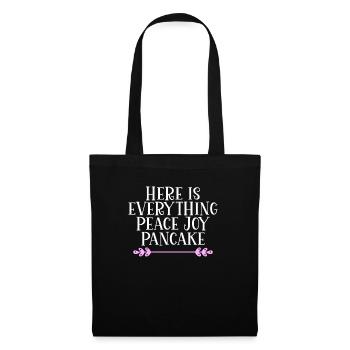 Voici tout ce qu’il faut Peace Joy Pancake Denglisch - Sac en tissu - noir - Devant