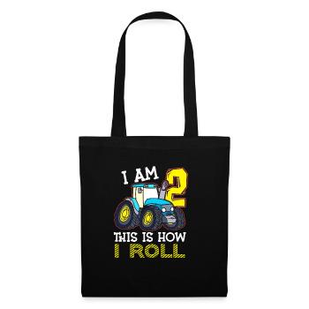 2 cadeau d’anniversaire tracteur drôle - Sac en tissu - noir - Devant