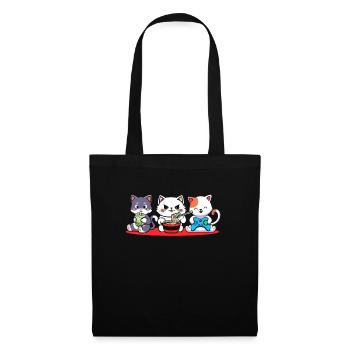 Chat Boba Thé Bubble Tea Gaming Gamer Ramen Anime - Sac en tissu - noir - Devant