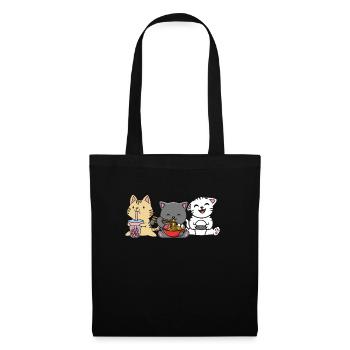 Chat Boba Thé Bubble Tea Gaming Gamer Ramen Anime - Sac en tissu - noir - Devant