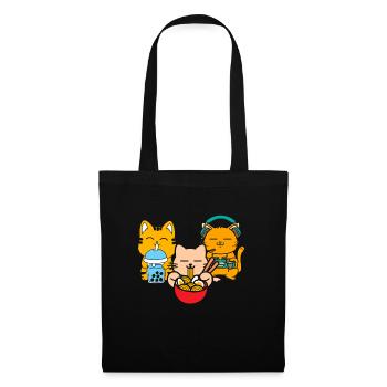 Chat Boba Thé Bubble Tea Gaming Gamer Ramen Anime - Sac en tissu - noir - Devant