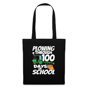 100. Tag Des Schul Traktorkostüms 100 Schultage - Stoffbeutel - Schwarz - Vorne