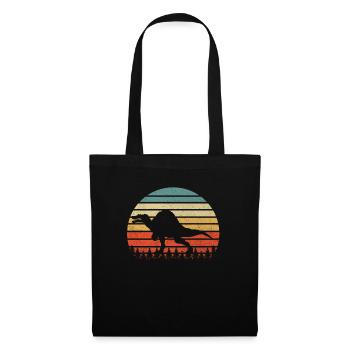 Vintage Spinosaurus Dinosaurus Sunset Retro - Stoffbeutel - Schwarz - Vorne