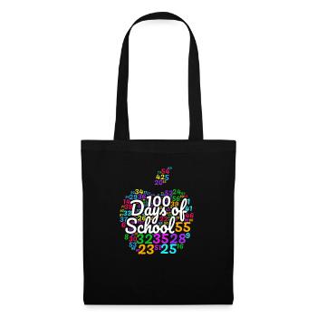 100. Tag Des Schulanlegeskostüms 100 Schultage - Stoffbeutel - Schwarz - Vorne