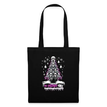 Oh Creepmas Tree Creepy Festive Goth Emo Horror - Stoffbeutel - Schwarz - Vorne