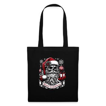 Merry Christmas Creepy Goth Santa Pajama - Stoffbeutel - Schwarz - Vorne