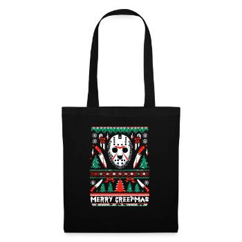 Merry Creepmas Festive Slasher Ugly Christmas - Stoffbeutel - Schwarz - Vorne