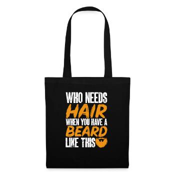 Bald Head Baldness Beard Bald Head - Tote Bag - black - Front