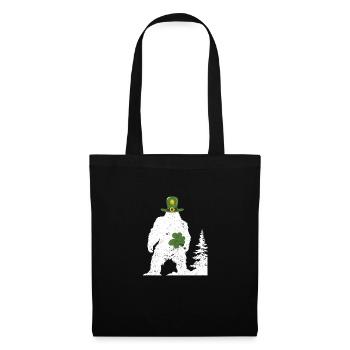 Irischer Bigfoot Sasquatch Shamrock Lustiger - Stoffbeutel - Schwarz - Vorne