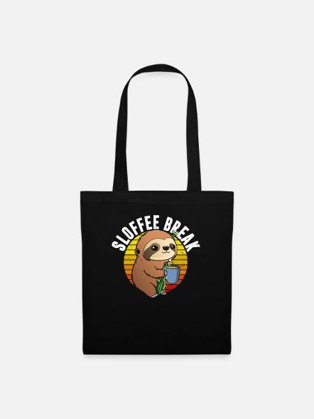 Sloffee-Pause Im Retro - Stoffbeutel - Schwarz