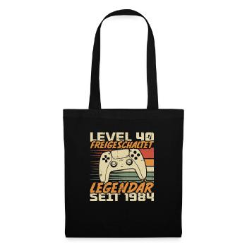 Level 40 freigeschaltet Legendär seit 1984 - Stoffbeutel - Schwarz - Vorne