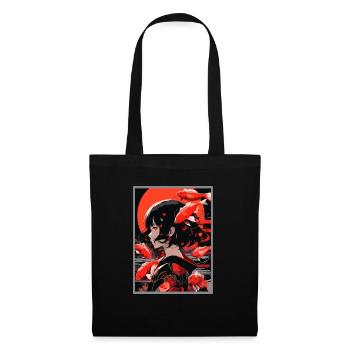 Vintage Japanisch Ästhetik Otaku Anime Girl - Stoffbeutel - Schwarz - Vorne