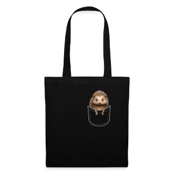 Hérissons Vêtements Poche Animal T-Shirt - Sac en tissu - noir - Devant