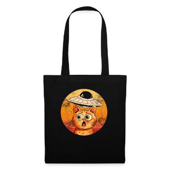 Funny Cats-Selfie UFOs Alien Spaceship Kitty - Tote Bag - black - Front