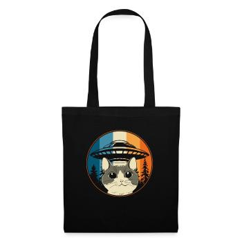 Funny Cats-Selfie UFOs Alien Spaceship Kitty - Tote Bag - black - Front