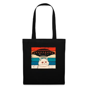 Funny Cats-Selfie UFOs Alien Spaceship Kitty - Tote Bag - black - Front
