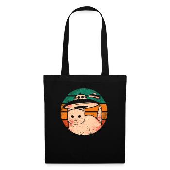Funny Cats-Selfie UFOs Alien Spaceship Kitty - Tote Bag - black - Front