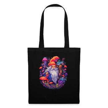 Mushroom Weihnachtsmann| Fantasy Pilze Natur Goa - Stoffbeutel - Schwarz - Vorne