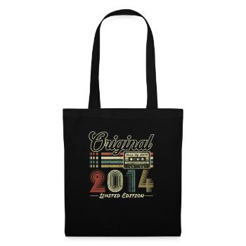 Original 2014 Vintage Jahrgang Retro Geburtstag - Stoffbeutel - Schwarz - Vorne