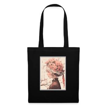 Vintage Japanisch Ästhetik Otaku Anime Girl - Stoffbeutel - Schwarz - Vorne