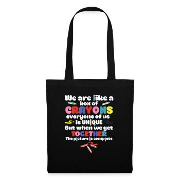Retour à l’école, nous sommes comme une boîte de crayons de couleur - Sac en tissu - noir - Devant