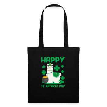 Bonne Saint-Patrick Lama vert alpaga chanceux - Sac en tissu - noir - Devant