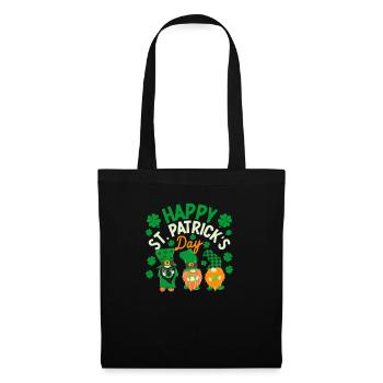 Trois Gnomes irlandais trèfle St Patrick jour chanceux - Sac en tissu - noir - Devant