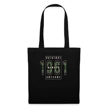 Cadeau urbain original 1961 année de naissance vintage - Sac en tissu - noir - Devant