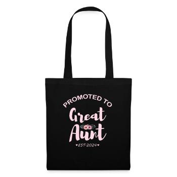 Promoted to Great Aunt Est 2024 - Tote Bag - black - Front