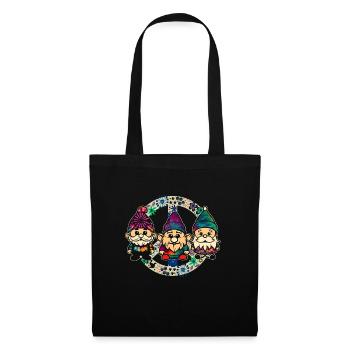 Trois Gnomes Hippies Groovy Bandage Dye Gnomies - Sac en tissu - noir - Devant