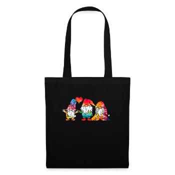 Trois Gnomes Hippies Groovy Bandage Dye Gnomies - Sac en tissu - noir - Devant