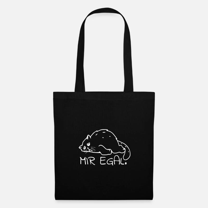 faule Katze Spruch Katzenliebhaber Geschenk Idee - Stoffbeutel - Schwarz
