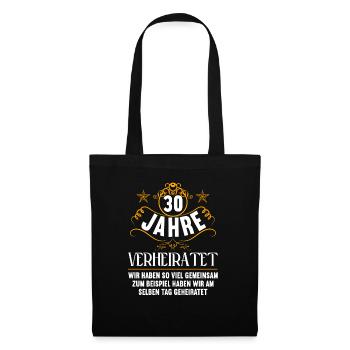 Wir haben viel gemeinsam 30.Hochzeitstag - Stoffbeutel - Schwarz - Vorne