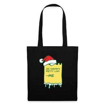 On Santa's Claus Petty List Christmas Pajama - Tote Bag - black - Front