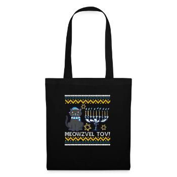 Meowzel Tov Hanoukka Ugly Noël Pull Chat - Sac en tissu - noir - Devant