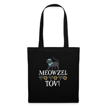 Meowzel Tov Joyeux Hanoukka Chat juif de Chrismukkah - Sac en tissu - noir - Devant