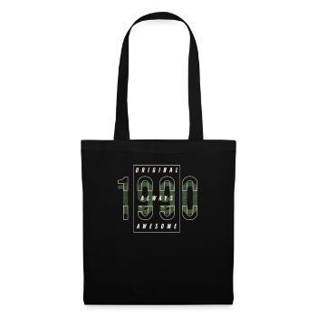 Cadeau urbain original année de naissance 1990 vintage - Sac en tissu - noir - Devant