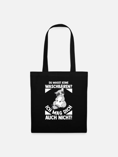 Waschbär - Stoffbeutel - Schwarz