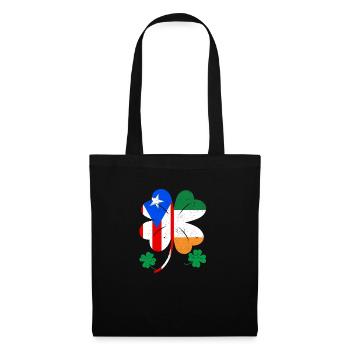 Drapeau portoricain irlandais trèfle d’Irlande - Sac en tissu - noir - Devant